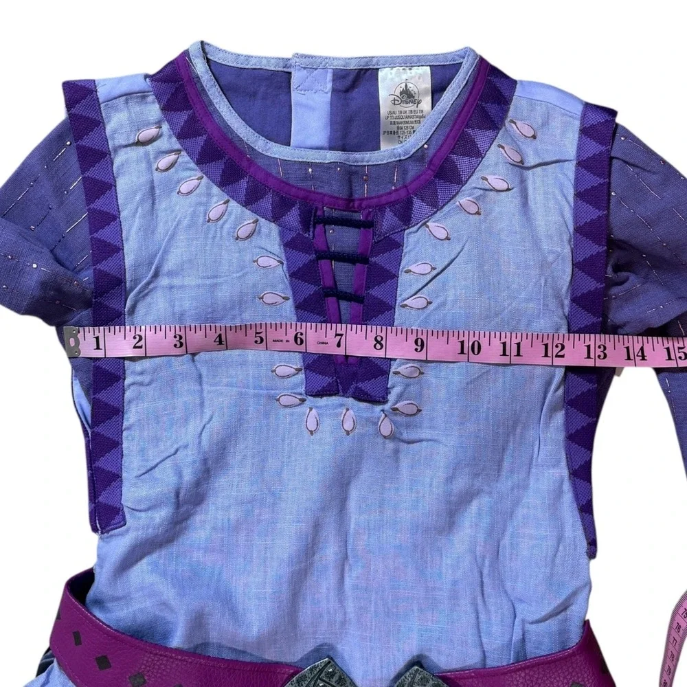 Disney Store Official Wish Asha Costume Dress Purple Belted Halloween Girls 7/8